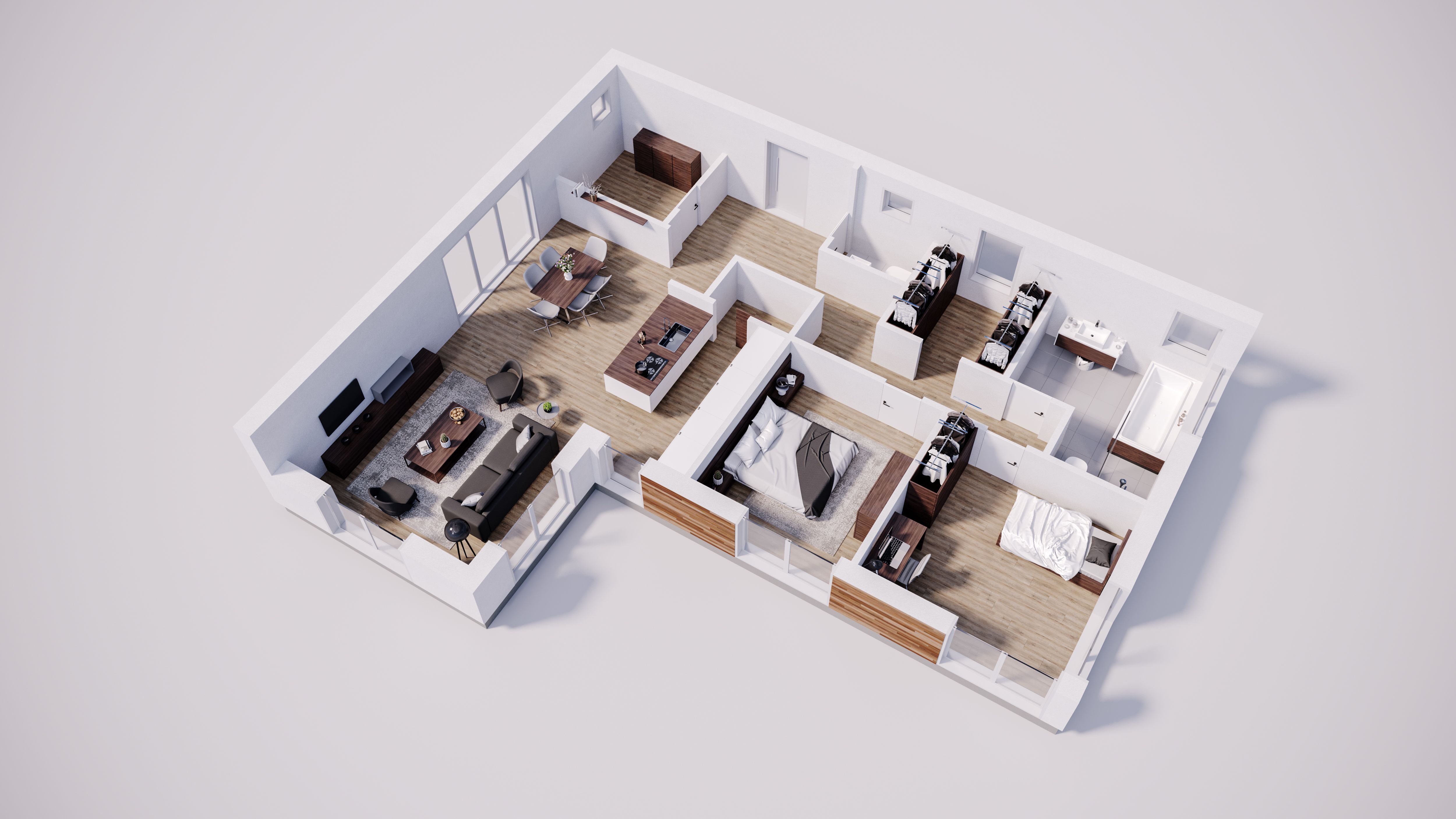 Nova Bungalow Aktionshaus Grundriss 3D