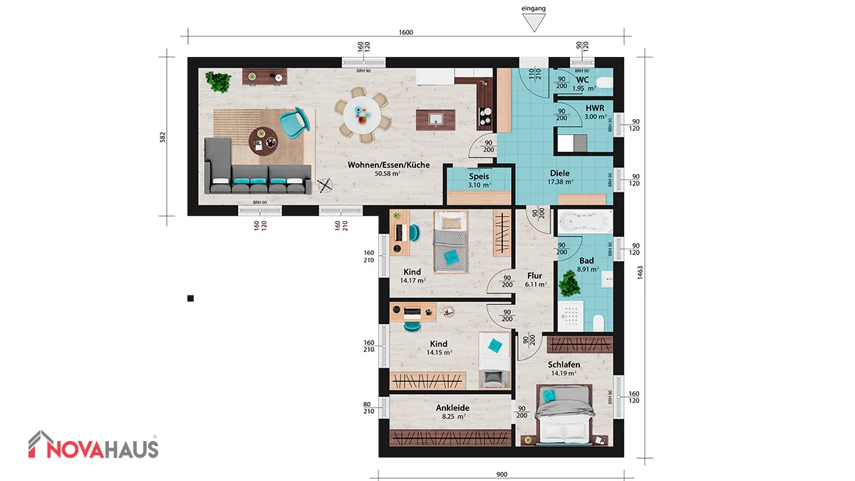 Bungalow in U Form