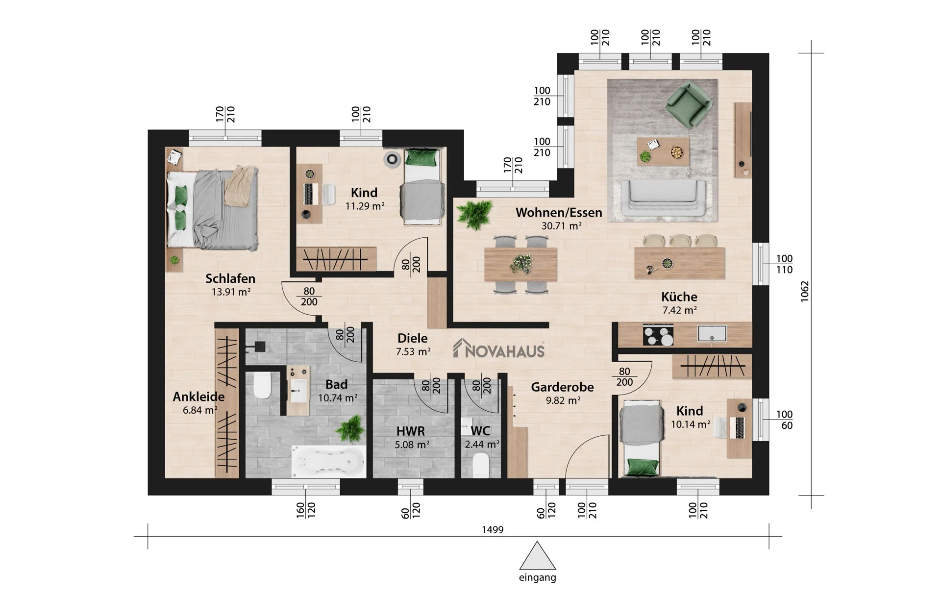 Bungalow Grundrisse 3 Zimmer