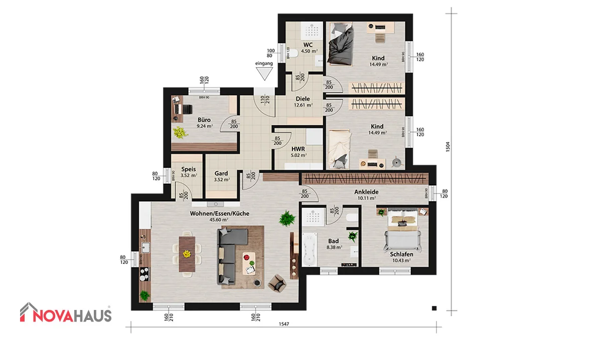 Bungalow Grundrisse 4 Zimmer